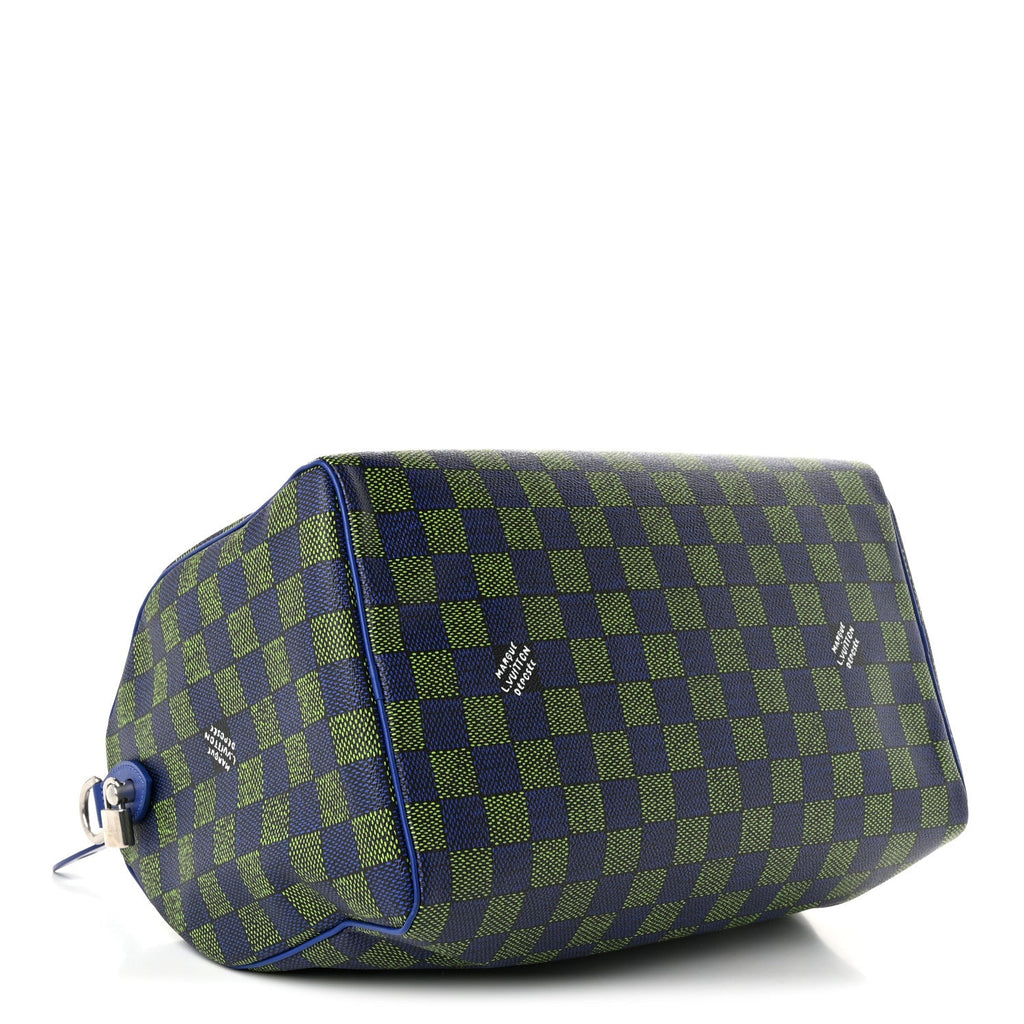 Louis Vuitton Damier Heritage Speedy Bandouliere 40 Blue Green