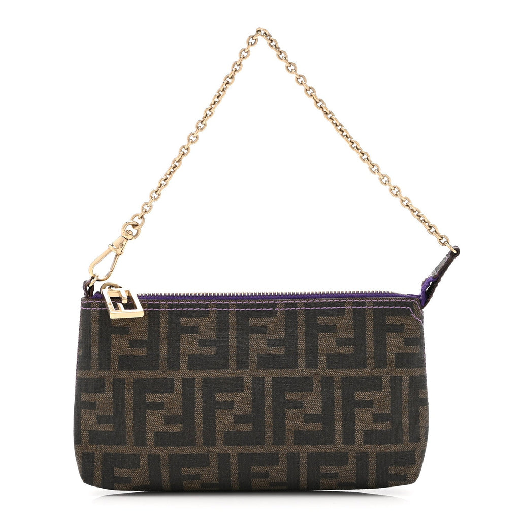 Fendi Zucca Spalmati Pochette Tobacco Viola