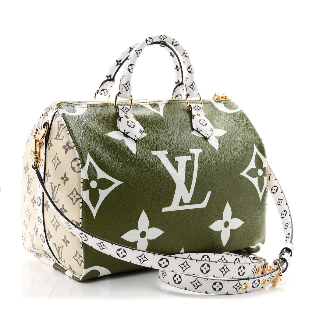 Louis Vuitton Monogram Giant Speedy Bandouliere 30 Kaki Beige