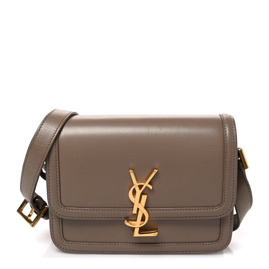 Saint Laurent Smooth Calfskin Small Solferino Satchel Natural Tan