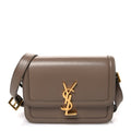 Saint Laurent Smooth Calfskin Small Solferino Satchel Natural Tan