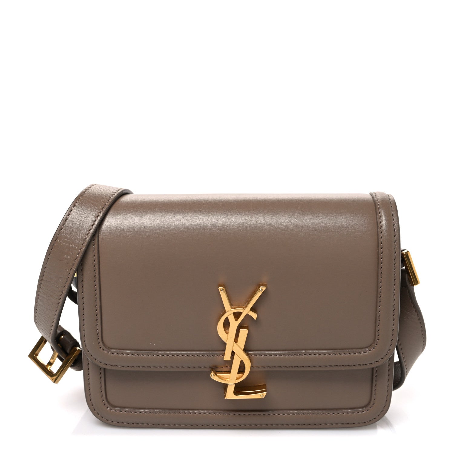 Saint Laurent Smooth Calfskin Small Solferino Satchel Natural Tan