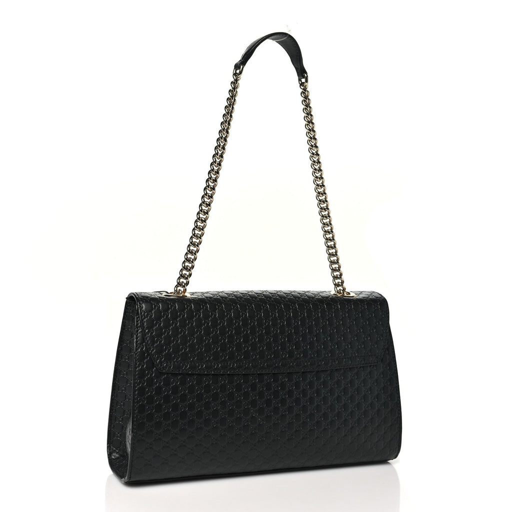 Gucci Microguccissima Medium Emily Chain Shoulder Bag Black
