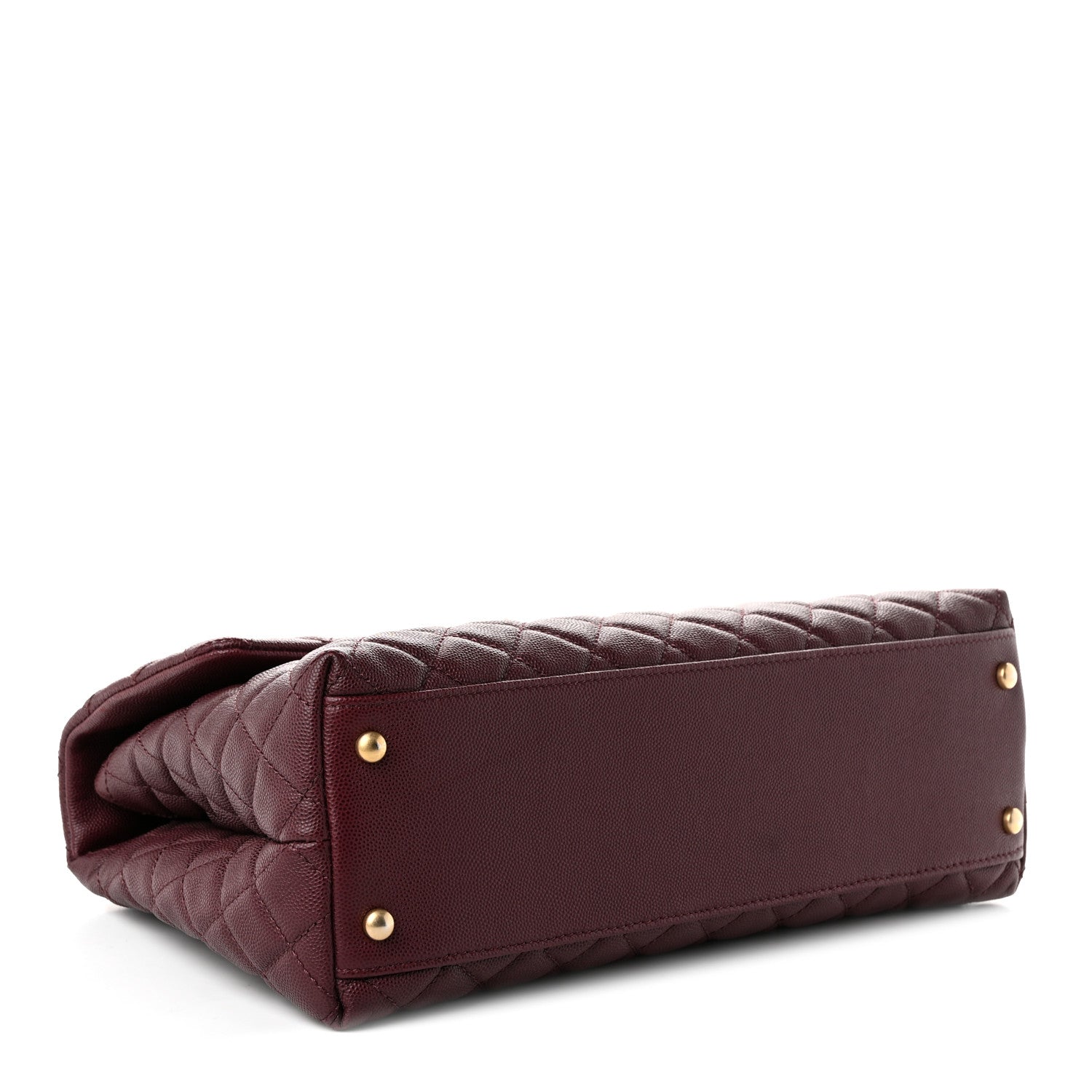 Chanel Caviar Lizard Quilted Medium Coco Handle Flap Burgundy