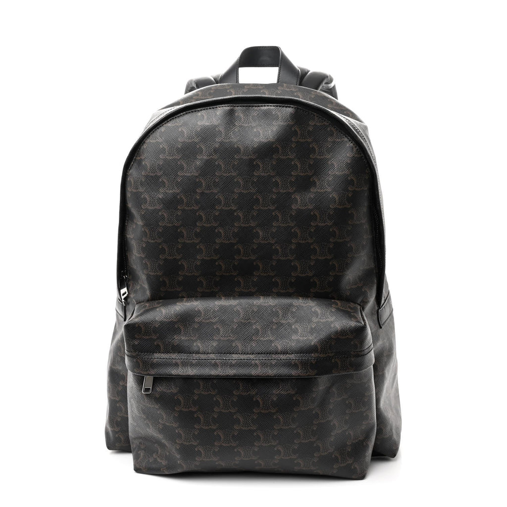 Celine Triomphe Canvas Calfskin Backpack Black
