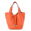 Hermès Taurillon Clemence Picotin Lock 22 MM Orange