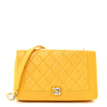 Chanel Shiny Aged Calfskin Quilted Flap Yellow