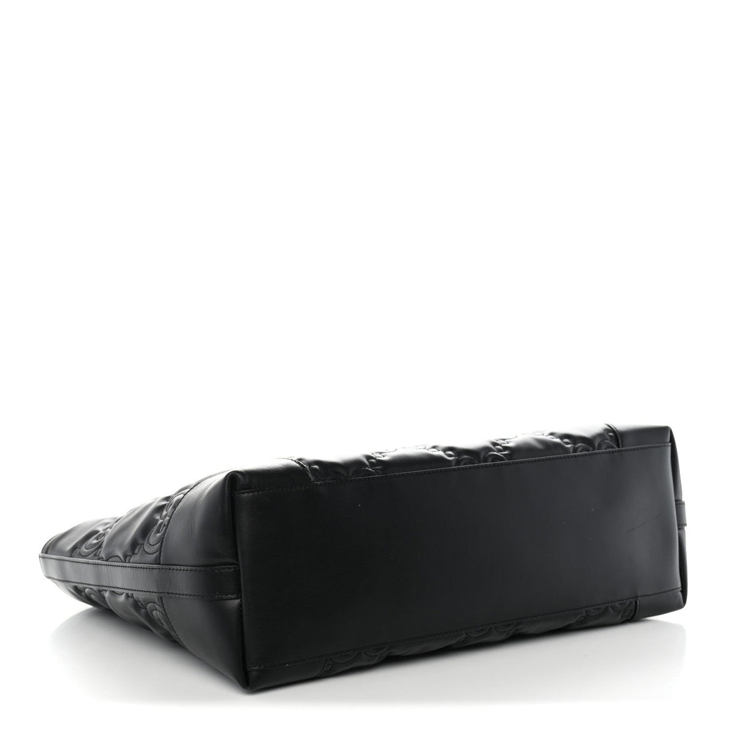Gucci Calfskin GG Matelasse Medium Ophidia Shopping Tote Black