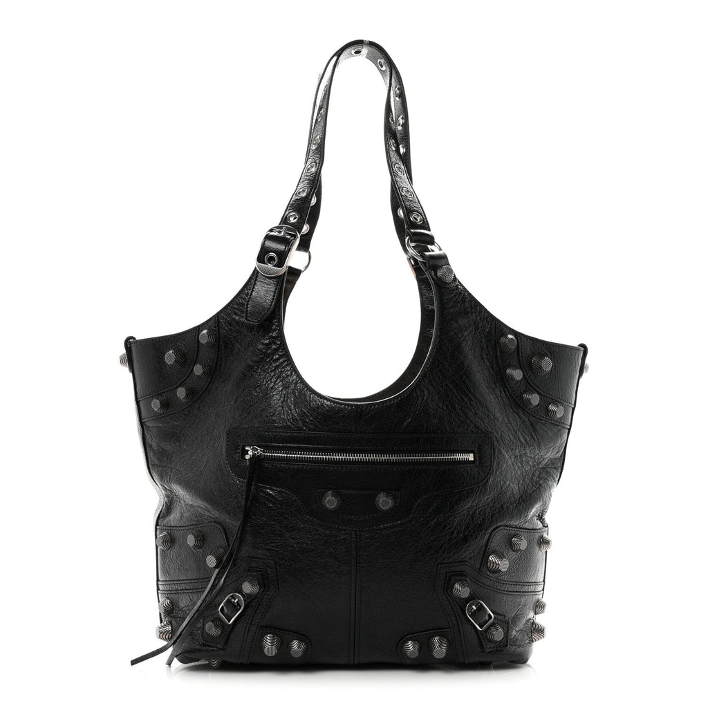 Balenciaga Agneau Arena Medium Le Cagole Carry All Bag Black