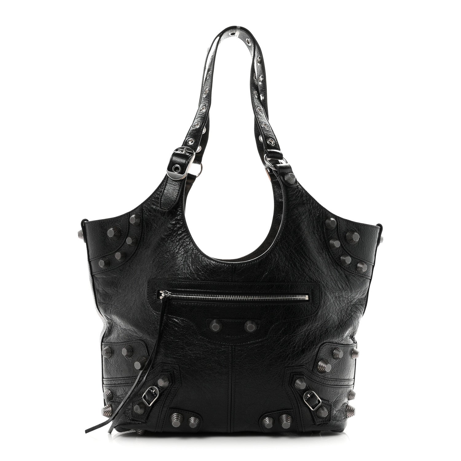 Balenciaga Agneau Arena Medium Le Cagole Carry All Bag Black