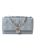 Dior Lambskin Cannage Mini My Dior Top Handle Clutch Cloud Blue