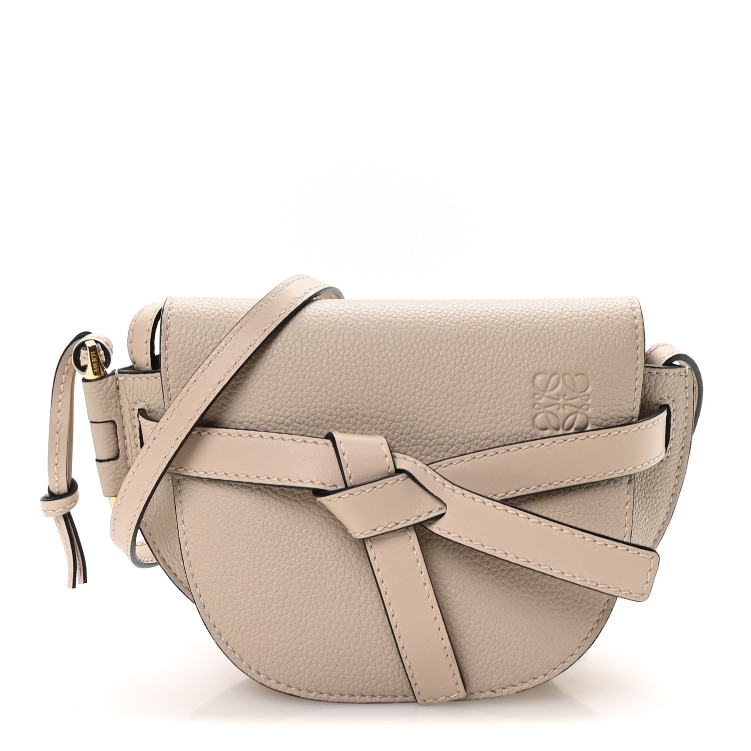 Loewe Grained Calfskin Mini Gate Crossbody Bag Light Oat