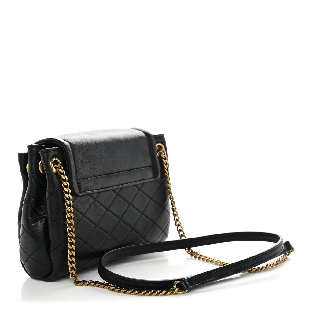 Saint Laurent Lambskin Quilted Monogram Mini Nolita Black