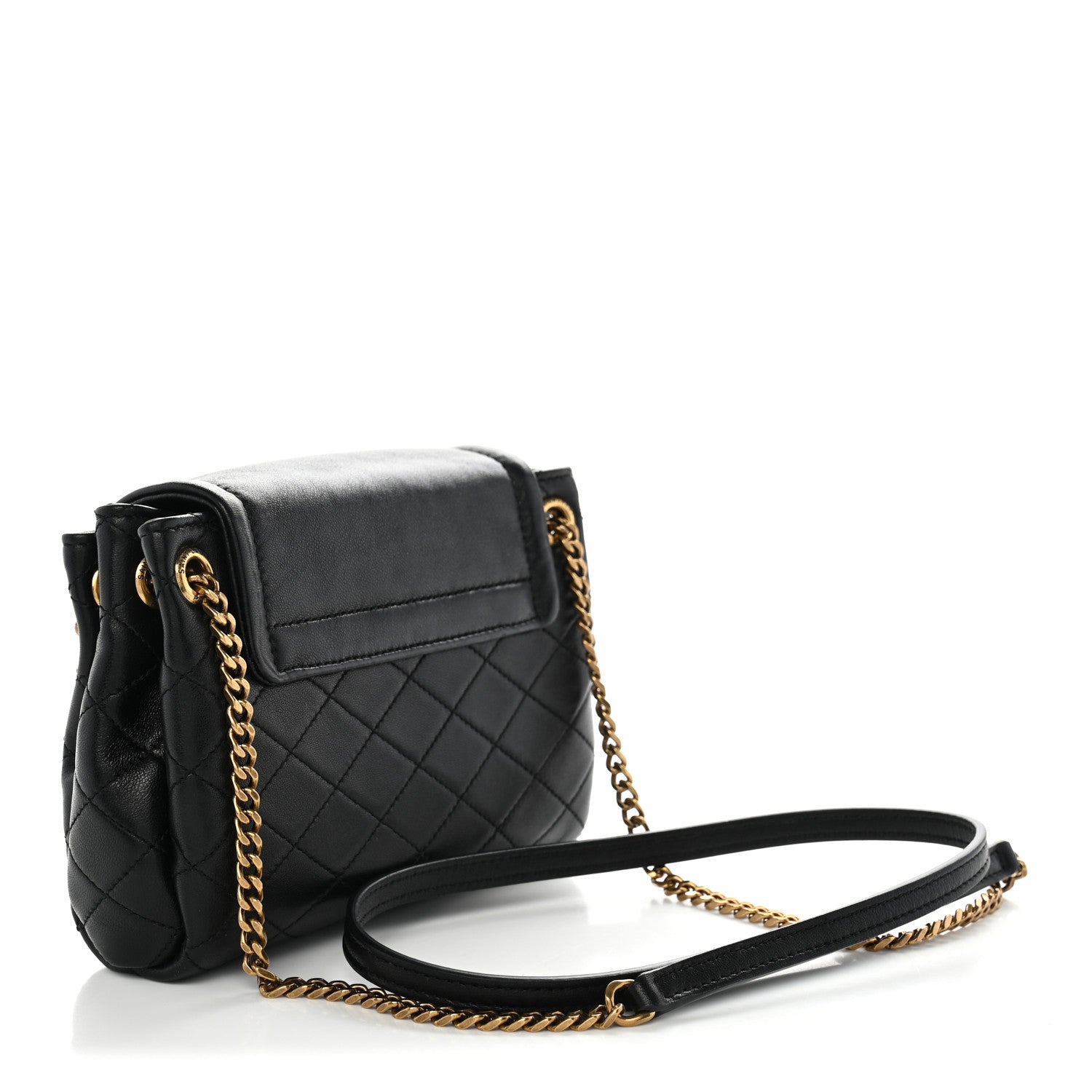 Saint Laurent Lambskin Quilted Monogram Mini Nolita Black