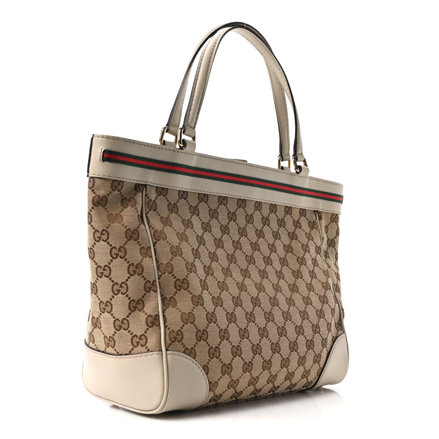 Gucci Monogram Web Medium Mayfair Tote Off White