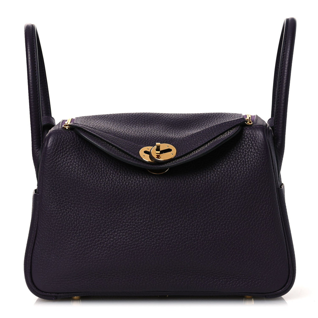 Hermès Taurillon Clemence Lindy 26 Raisin