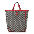 Gucci Monogram Abbey Tote Navy Red