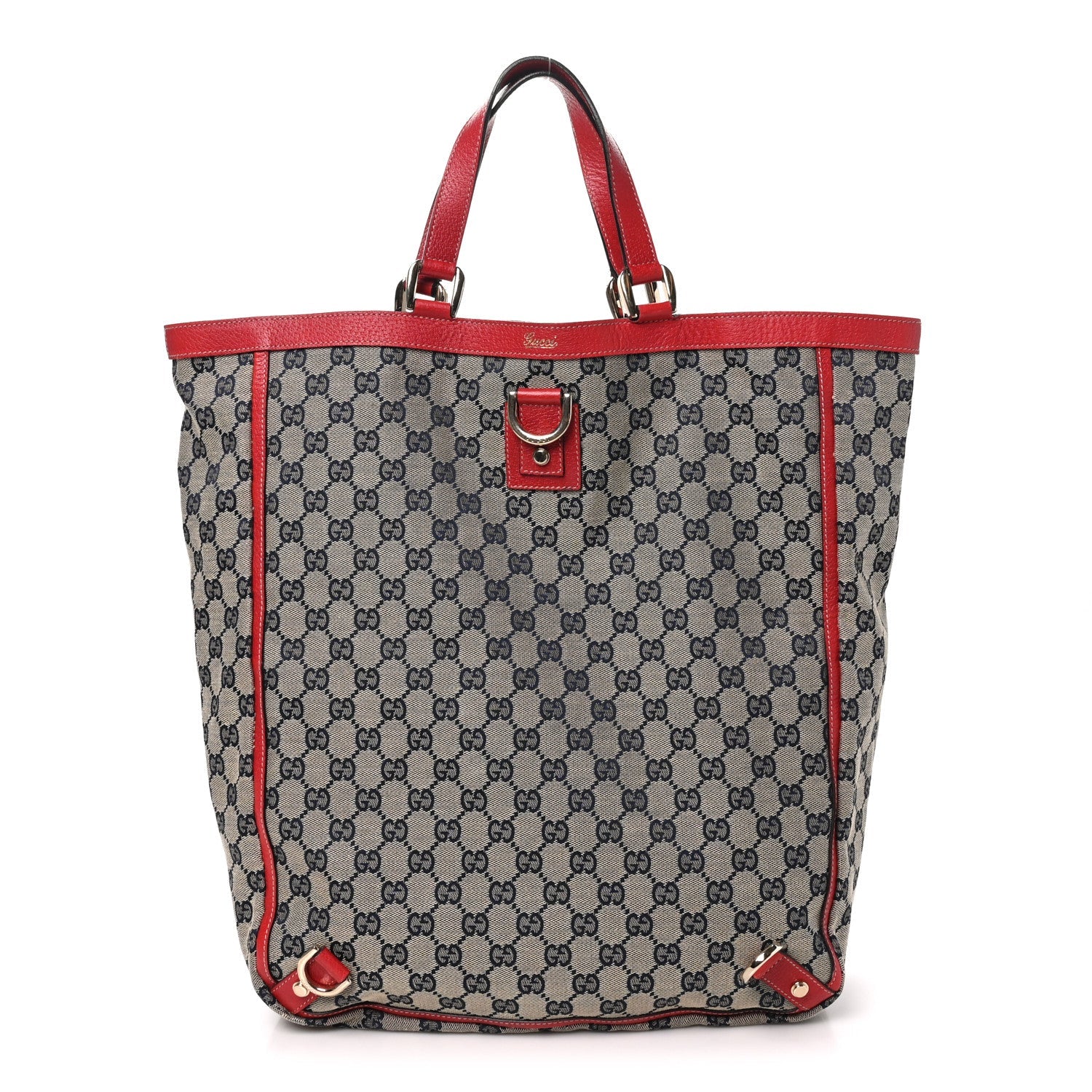 Gucci Monogram Abbey Tote Navy Red