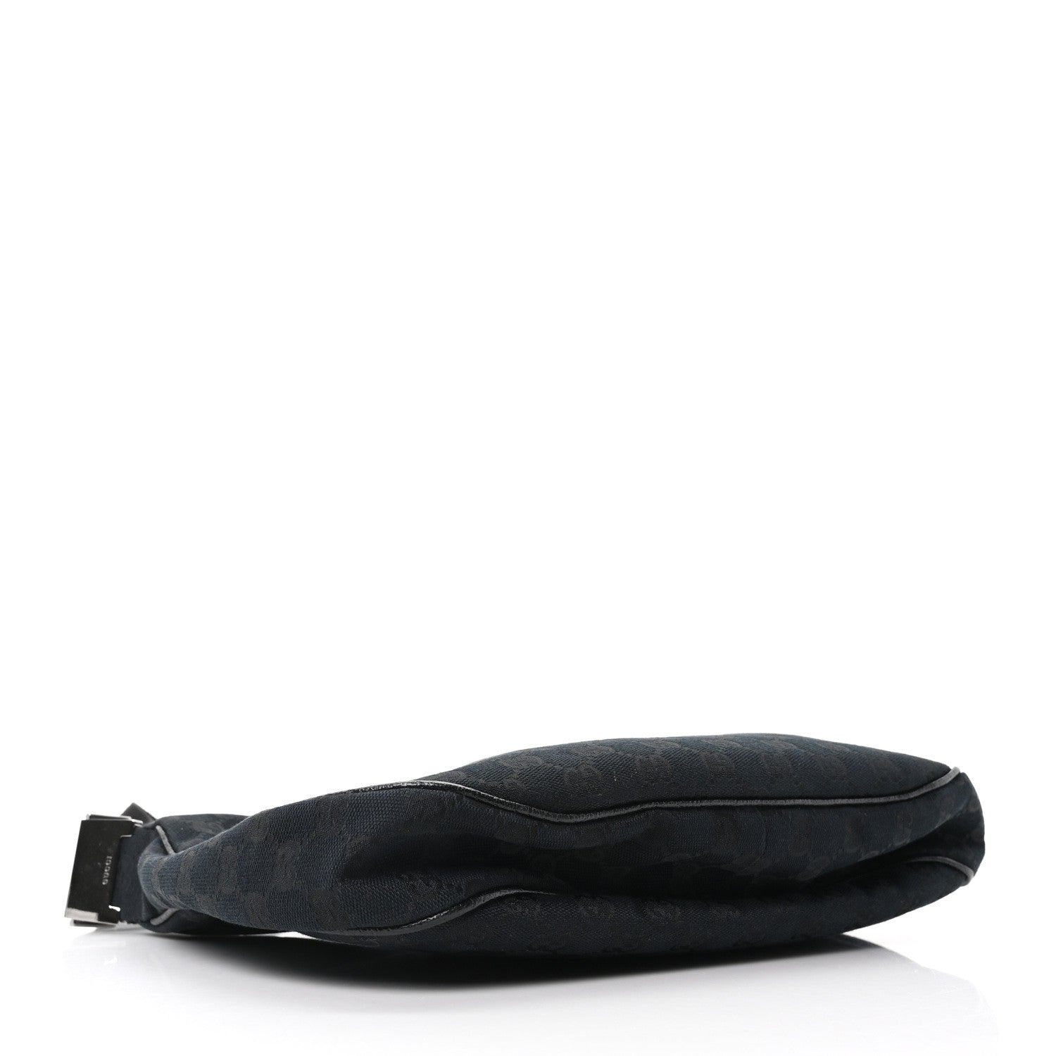 Gucci Monogram Medium Half Moon Hobo Black