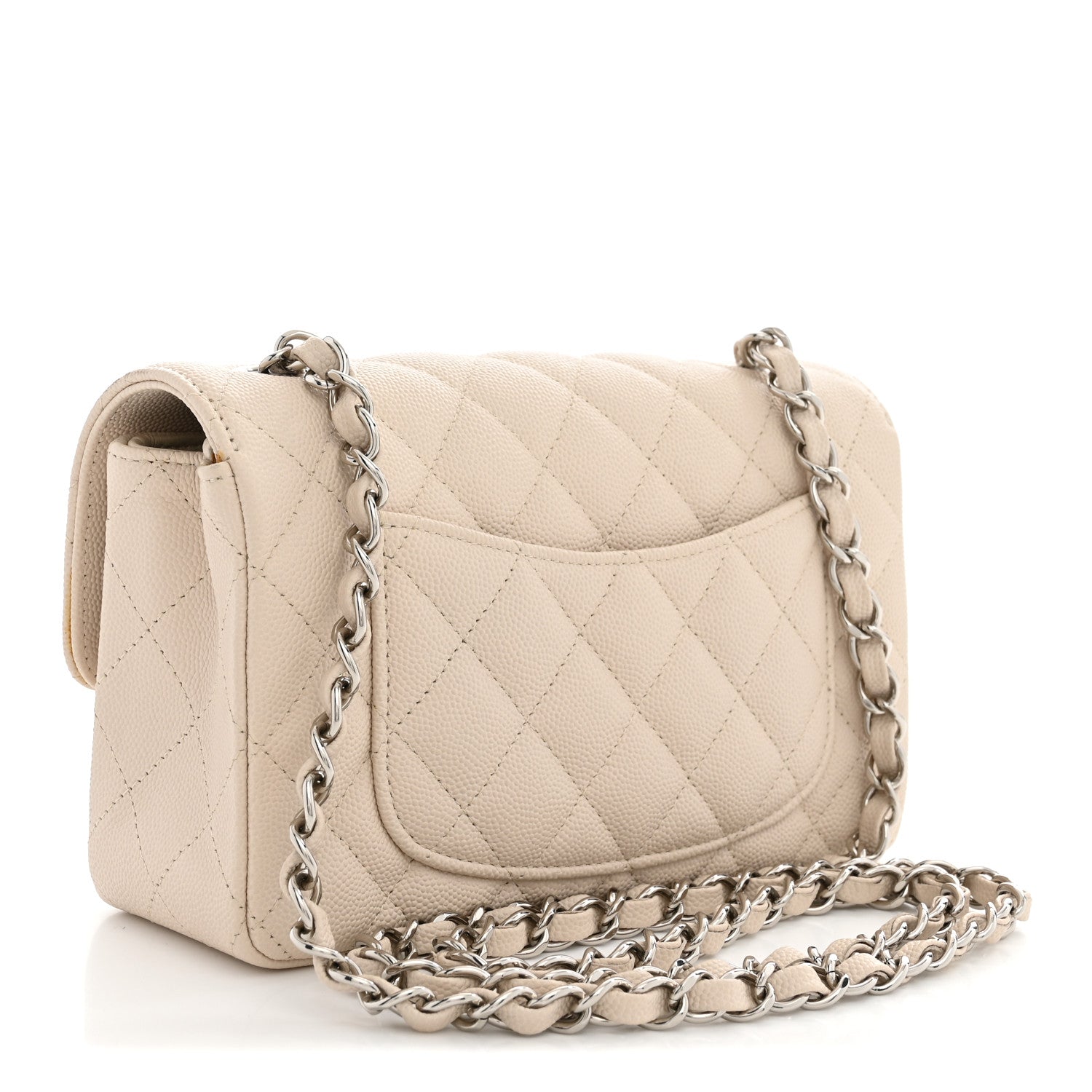 Chanel Caviar Quilted Mini Rectangular Flap Light Beige