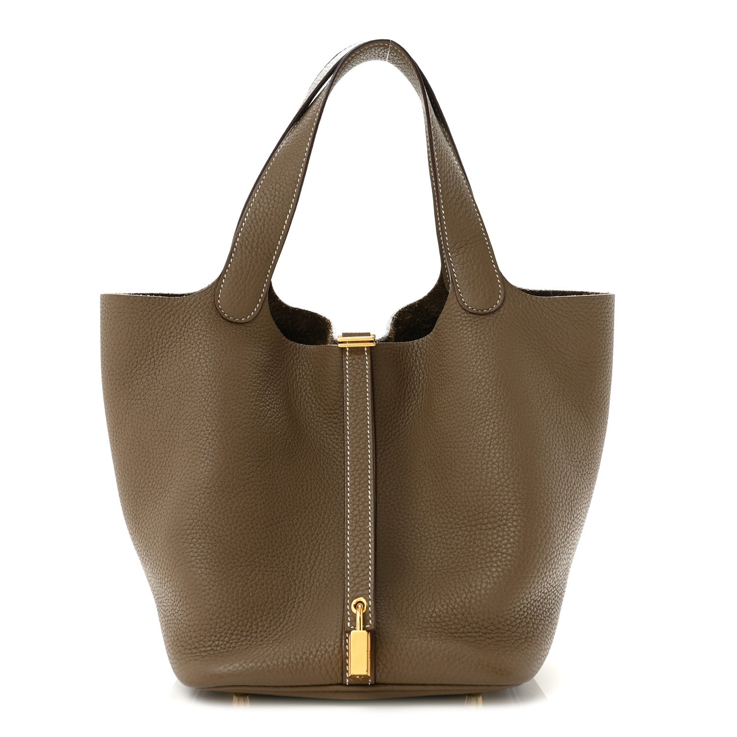 Hermès Taurillon Clemence Picotin Lock 22 MM Etoupe