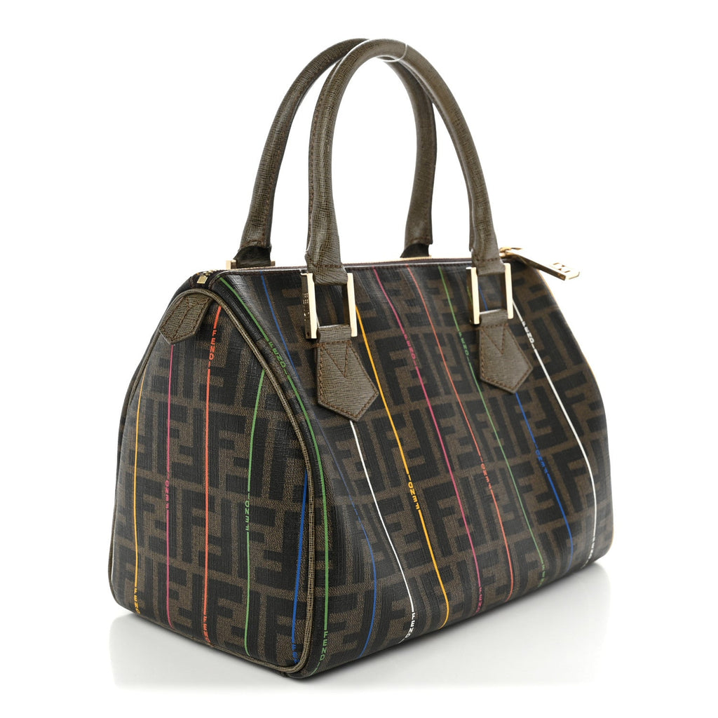 Fendi Zucca Spalmati Striped Boston Tobacco Multicolor