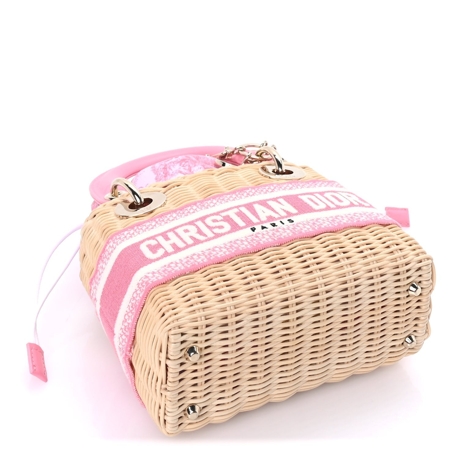 Dior Wicker Oblique Mini Lady Dior Bag Pink