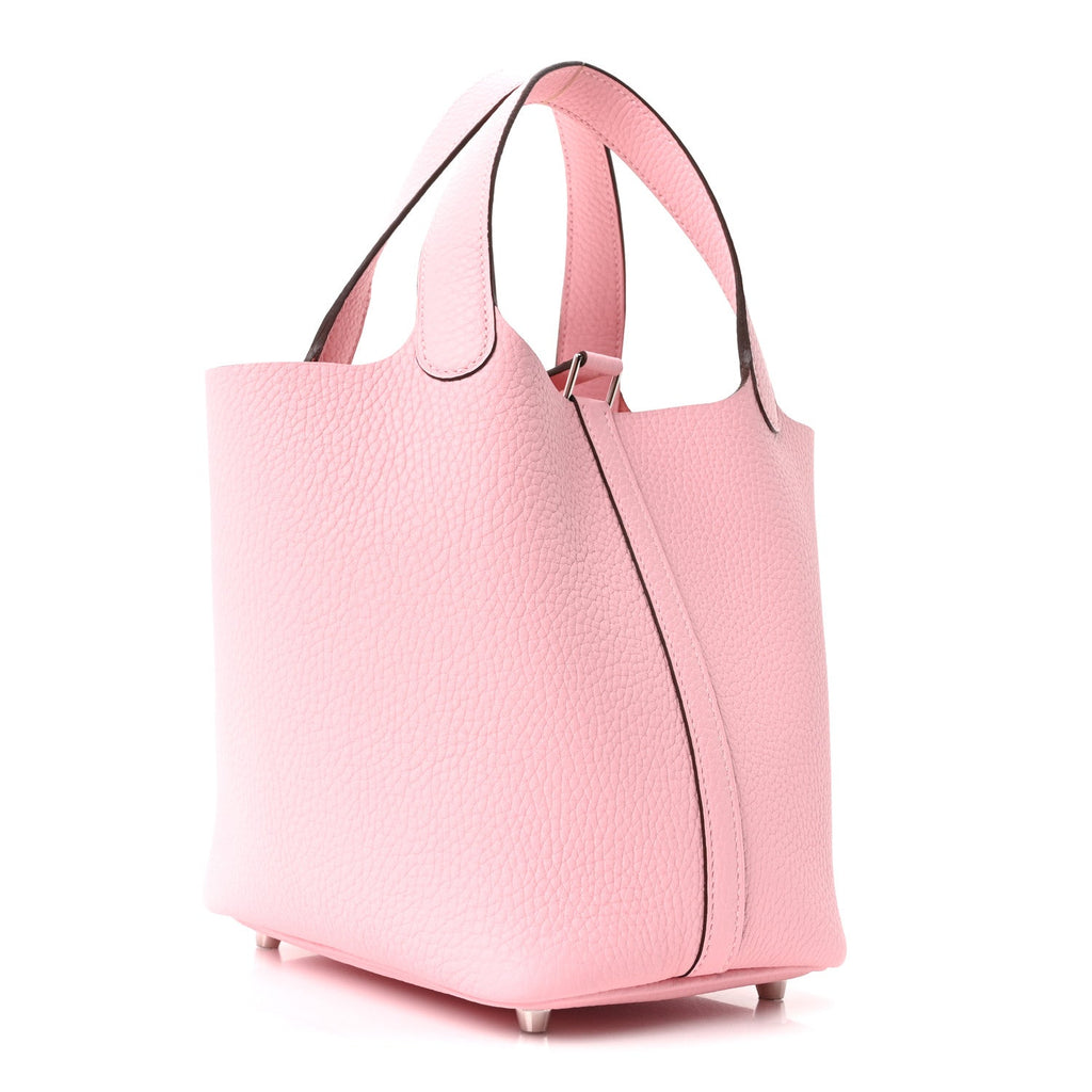 Hermès Taurillon Clemence Picotin Lock 18 PM Rose Sakura