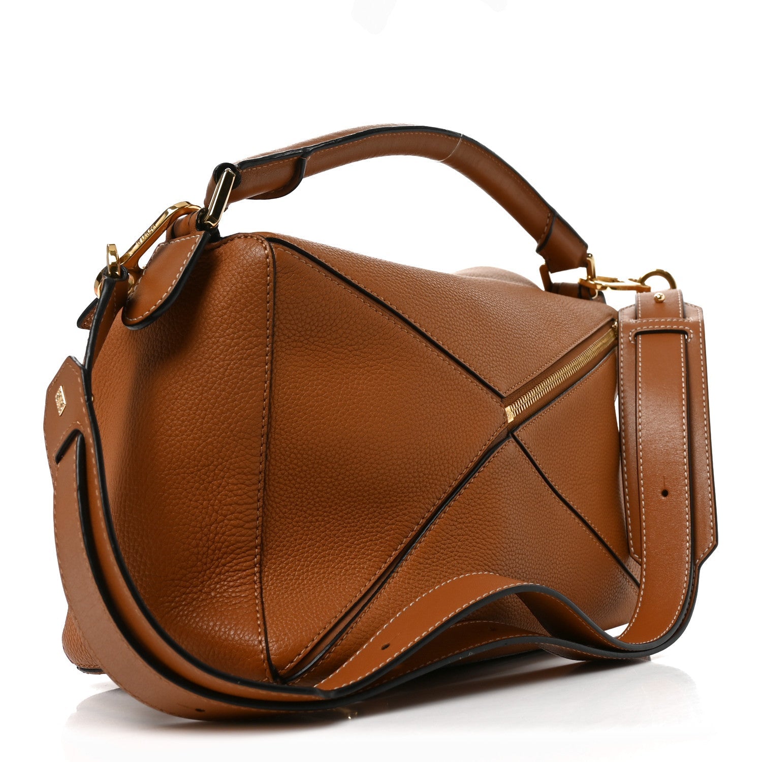 Loewe Calfskin Medium Puzzle Bag Tan