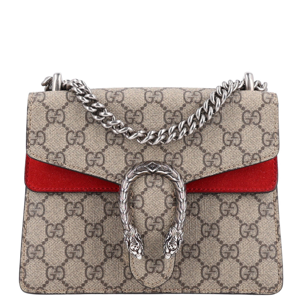 Gucci GG Supreme Monogram Mini Dionysus Shoulder Bag Hibiscus Red