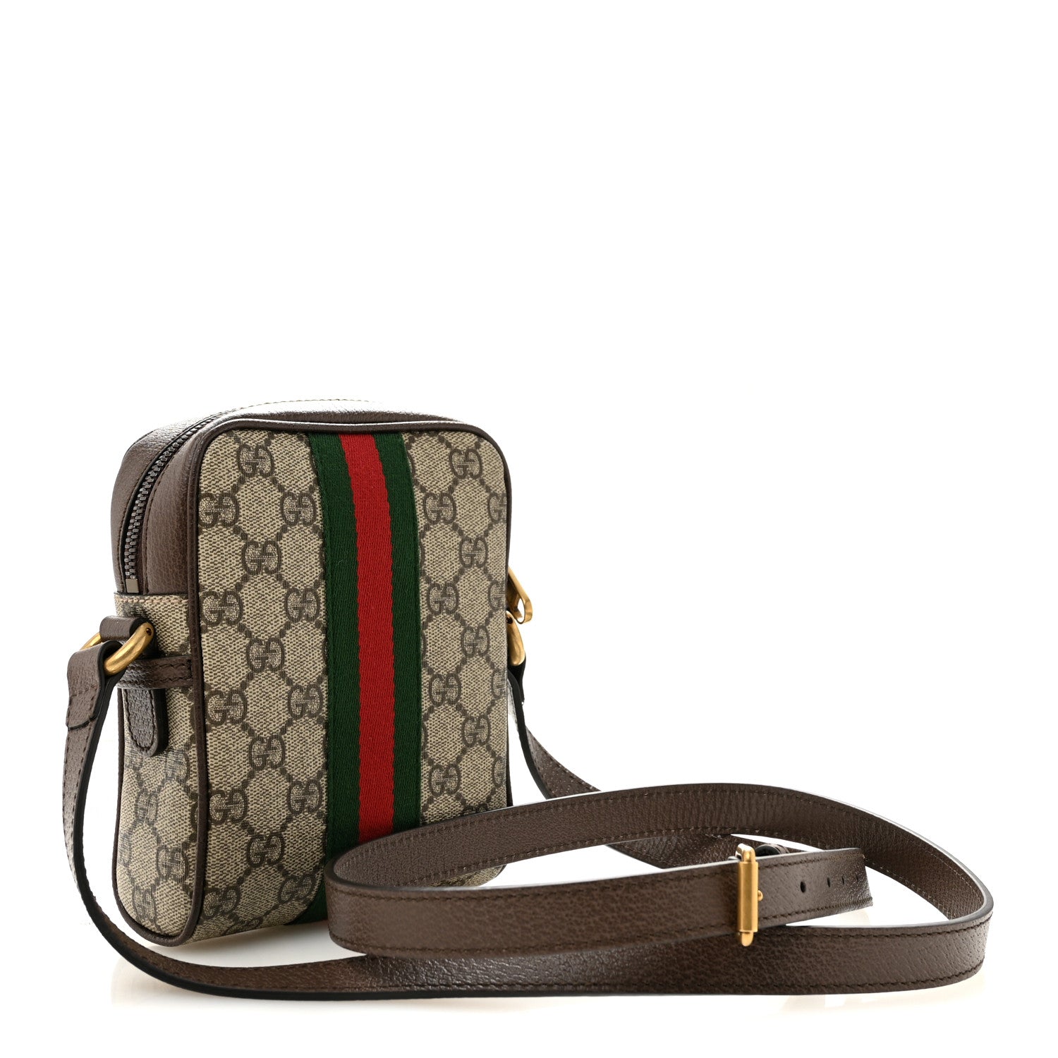 Gucci GG Supreme Monogram Web Mini Ophidia Messenger Brown