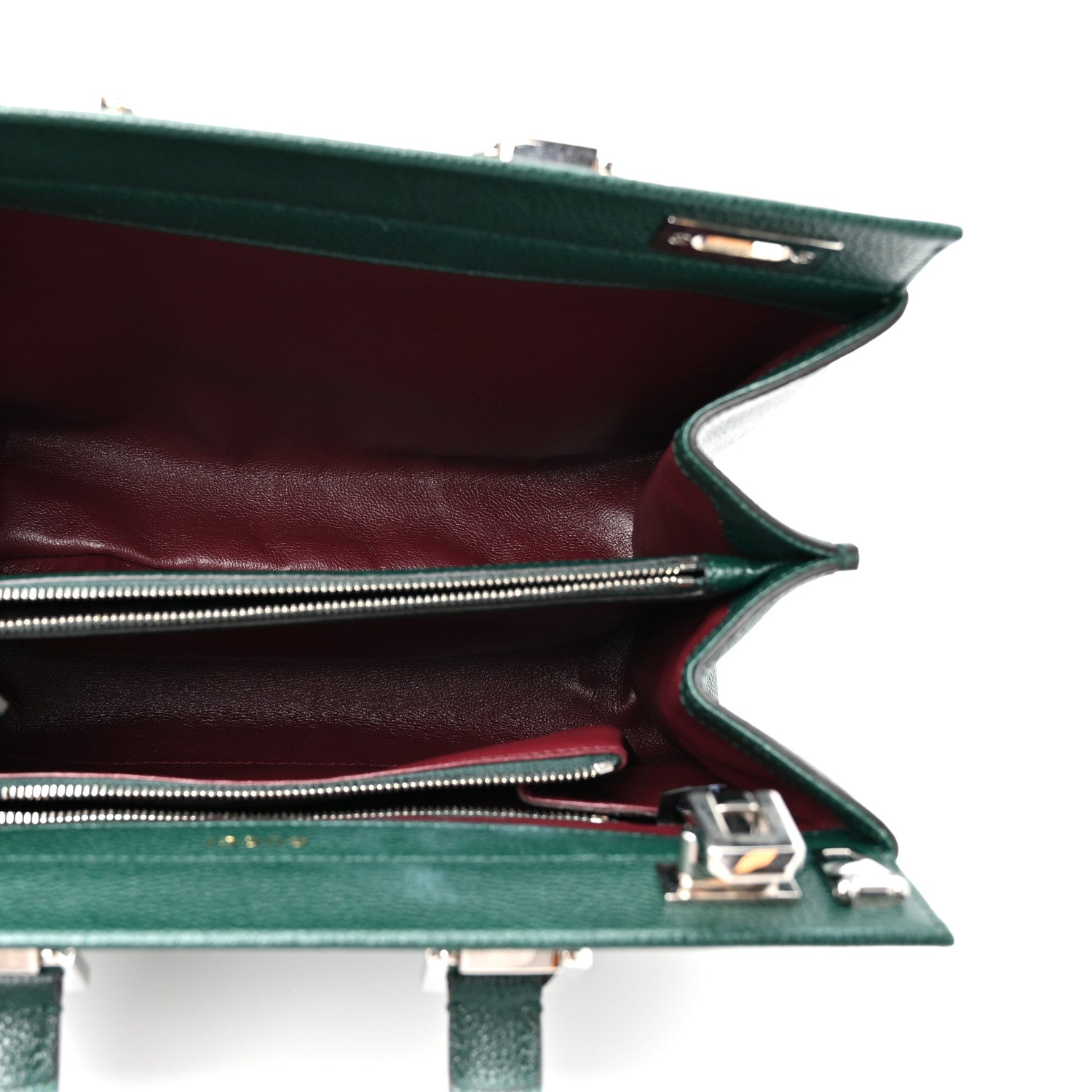 Gucci Grainy Calfskin Small Zumi Top Handle Bag Vintage Green