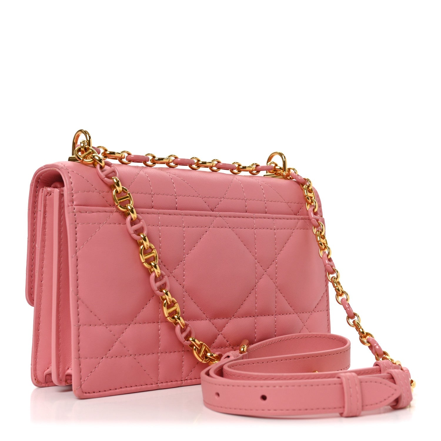 Dior Lambskin Macrocannage Mini Miss Caro Bag Pink