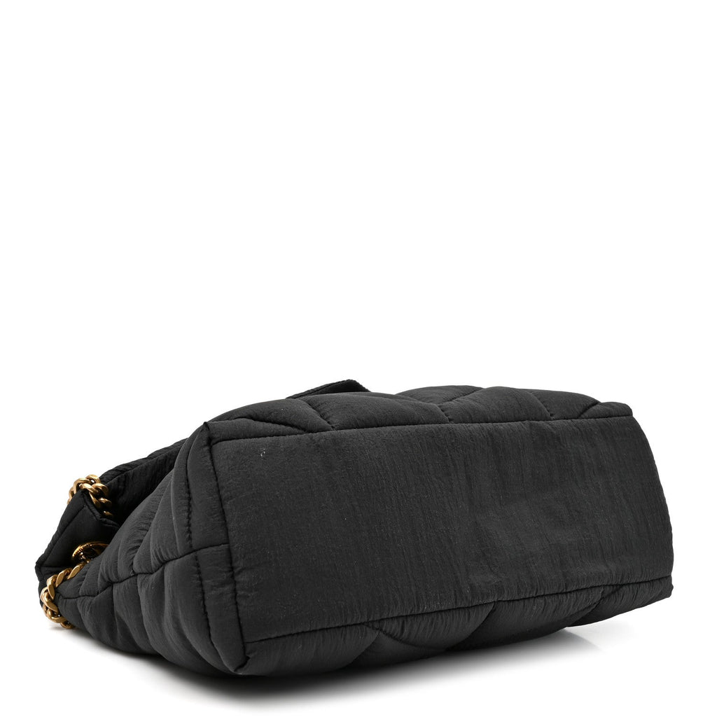 Saint Laurent Nylon Quilted Small Loulou Puffer Monogram Chain Satchel Black
