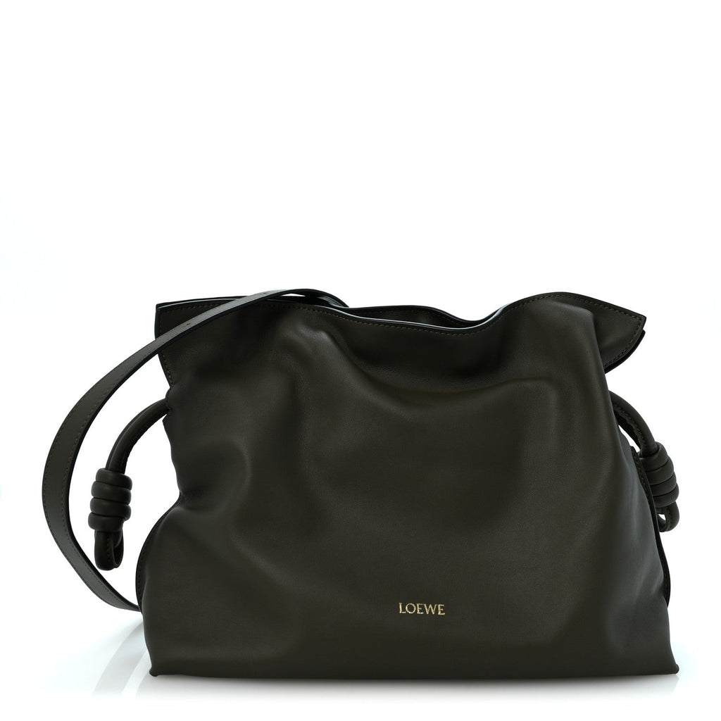 Loewe Nappa Medium Flamenco Knot Bag Khaki Green