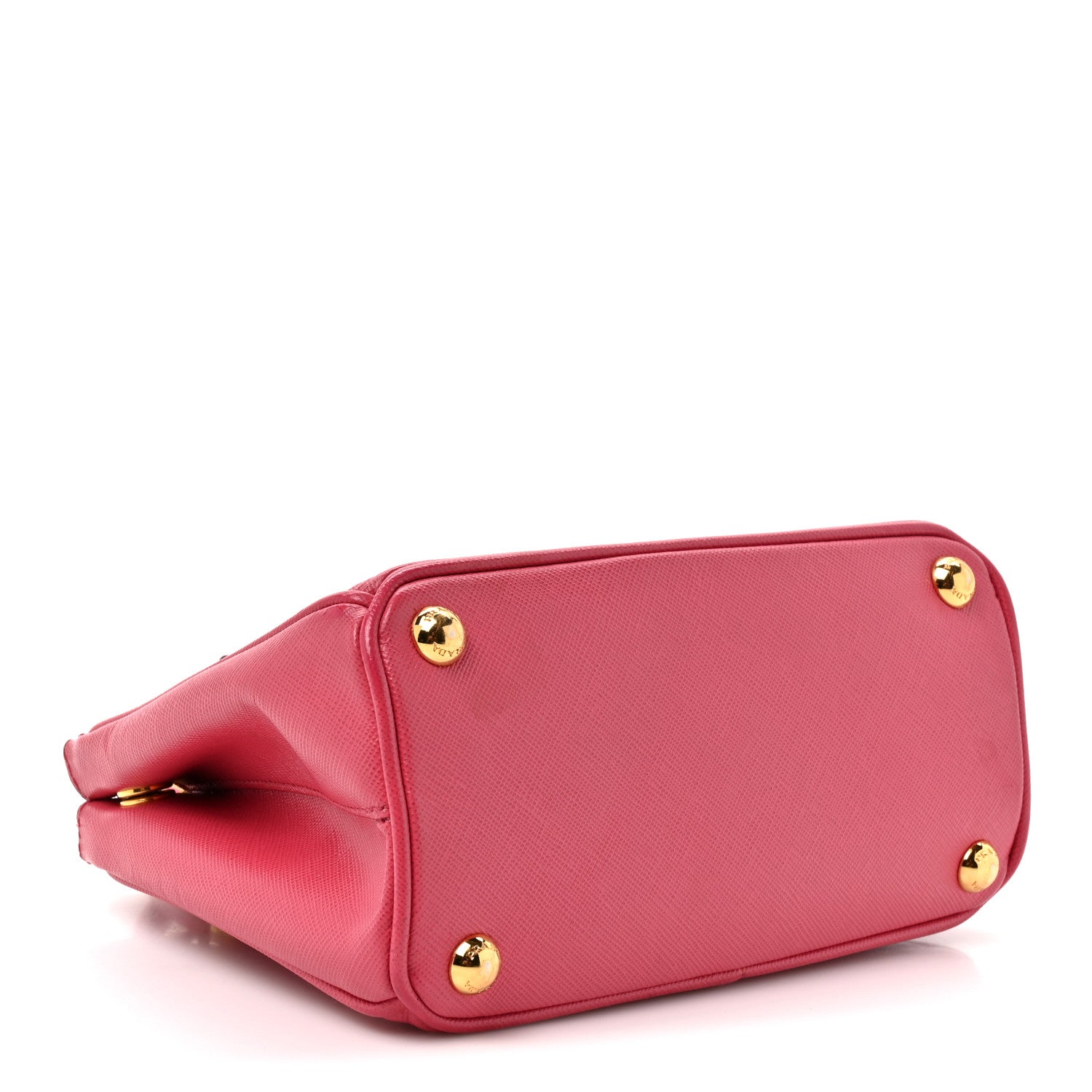 Prada Saffiano Lux Micro Galleria Double Zip Tote Fuxia