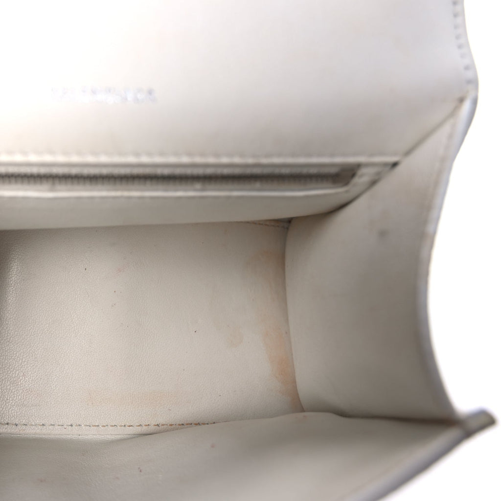 Balenciaga Grained Calfskin Small Hourglass Top Handle Bag White