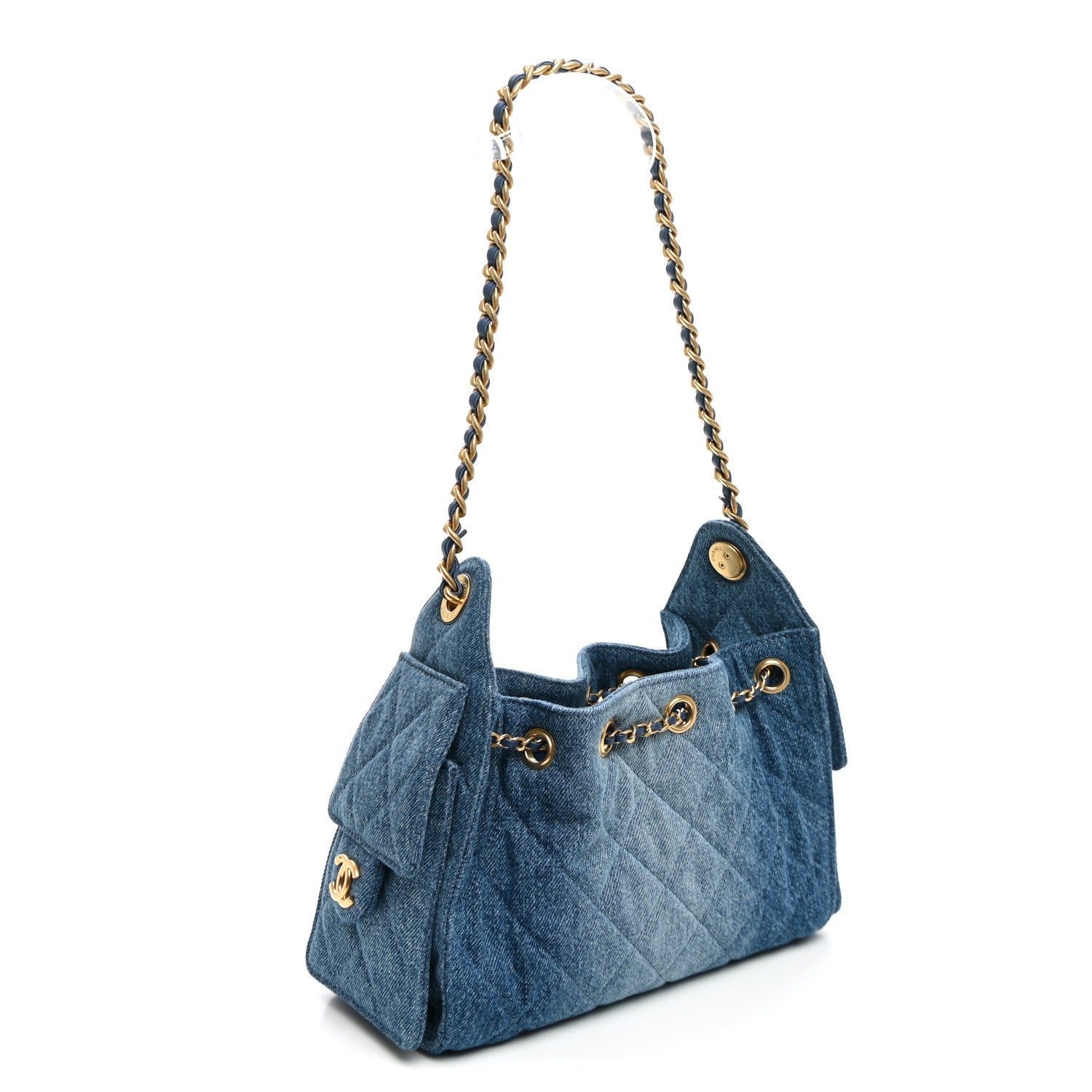 Chanel Washed Denim Quilted Mini Chanel 25 Handbag Blue