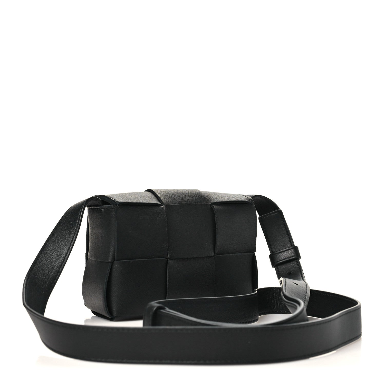 Bottega Veneta Lambskin Maxi Intreccio Candy Cassette Crossbody Bag Black