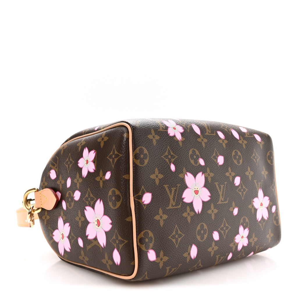 Louis Vuitton LV X TM Monogram Cherry Blossom Speedy Bandouliere 25 Sakura Brown