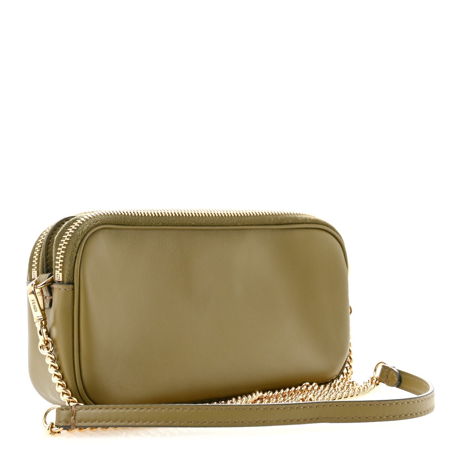 Fendi Vitello Grace Matte Easy Baguette Olive