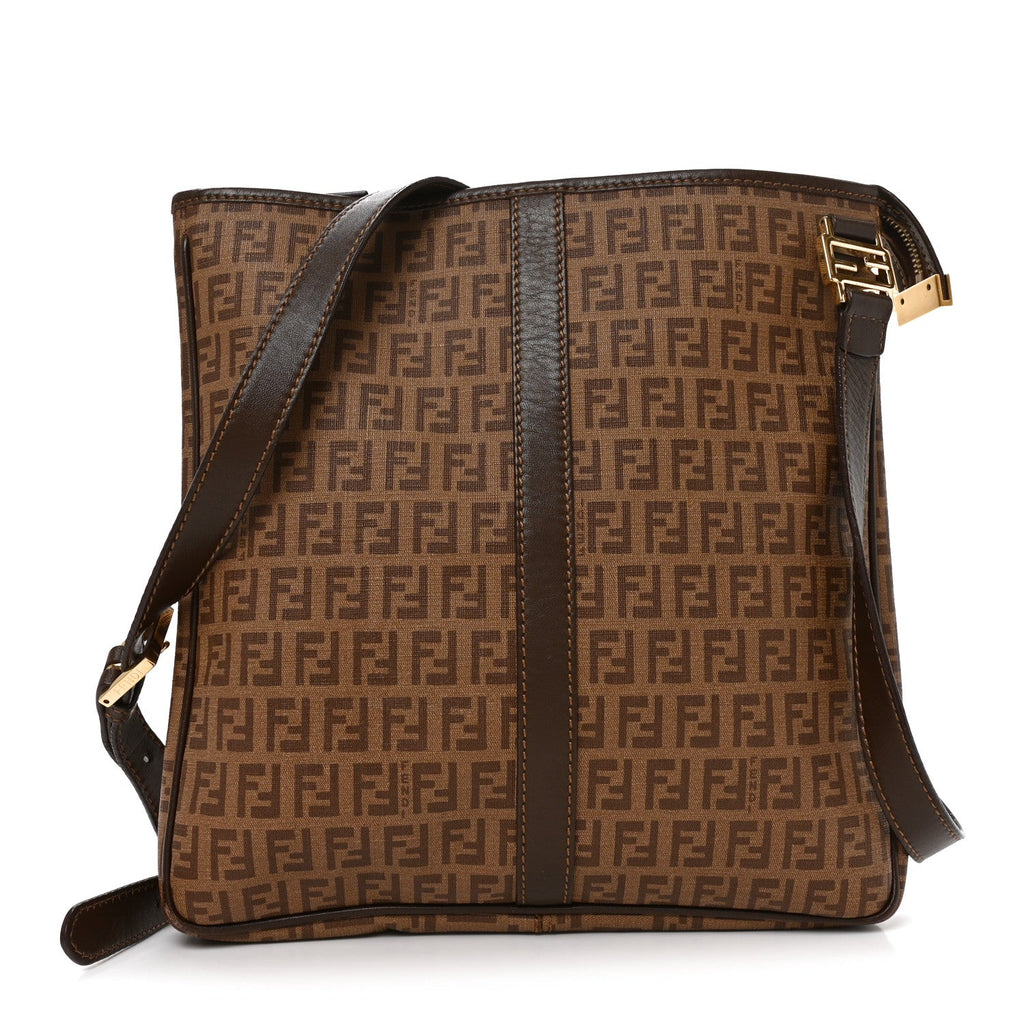 Fendi Zucchino Spalmati Crossbody Brown
