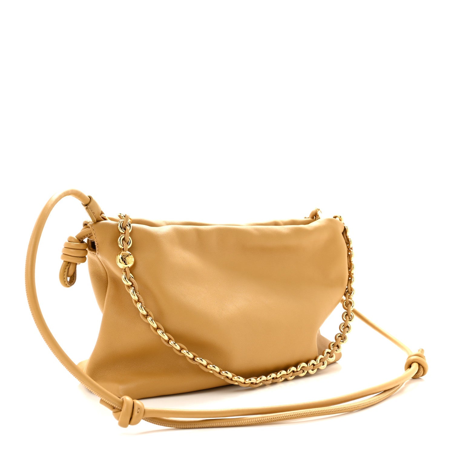 Loewe Mellow Nappa Donut Medium Chain Flamenco Knot Clutch Sahara