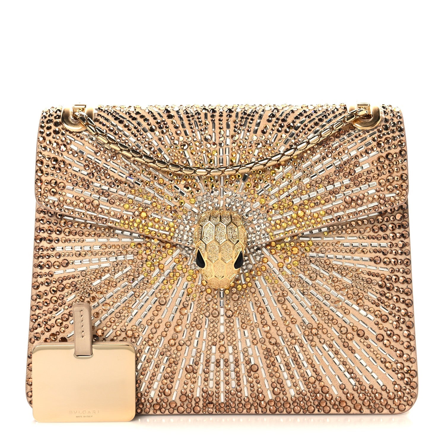 Bvlgari Serpenti Forever Day-to-Night Crossbody Bag Gold Multicolor side view