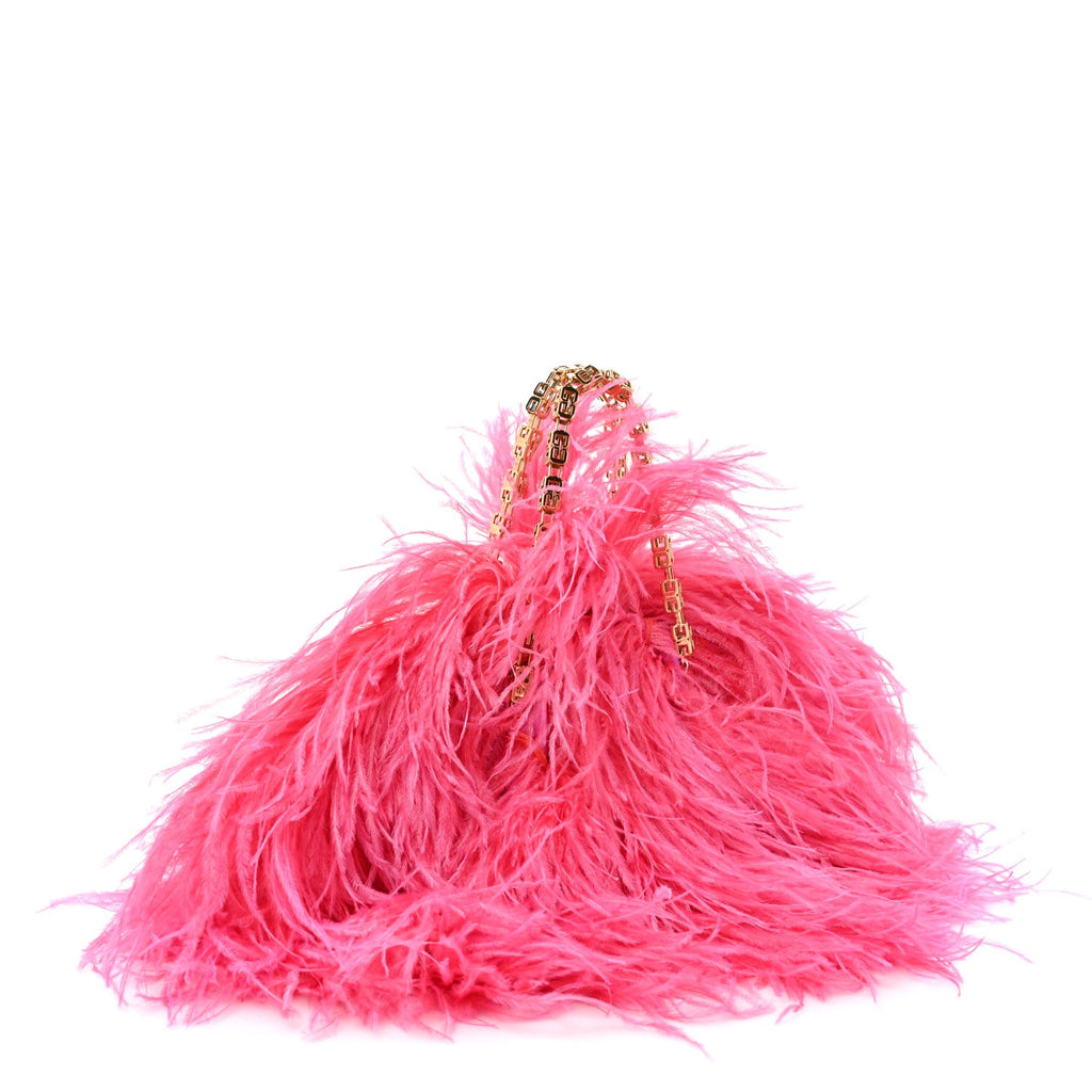 Givenchy Ostrich Feather Mini Kenny Shoulder Bag Pink
