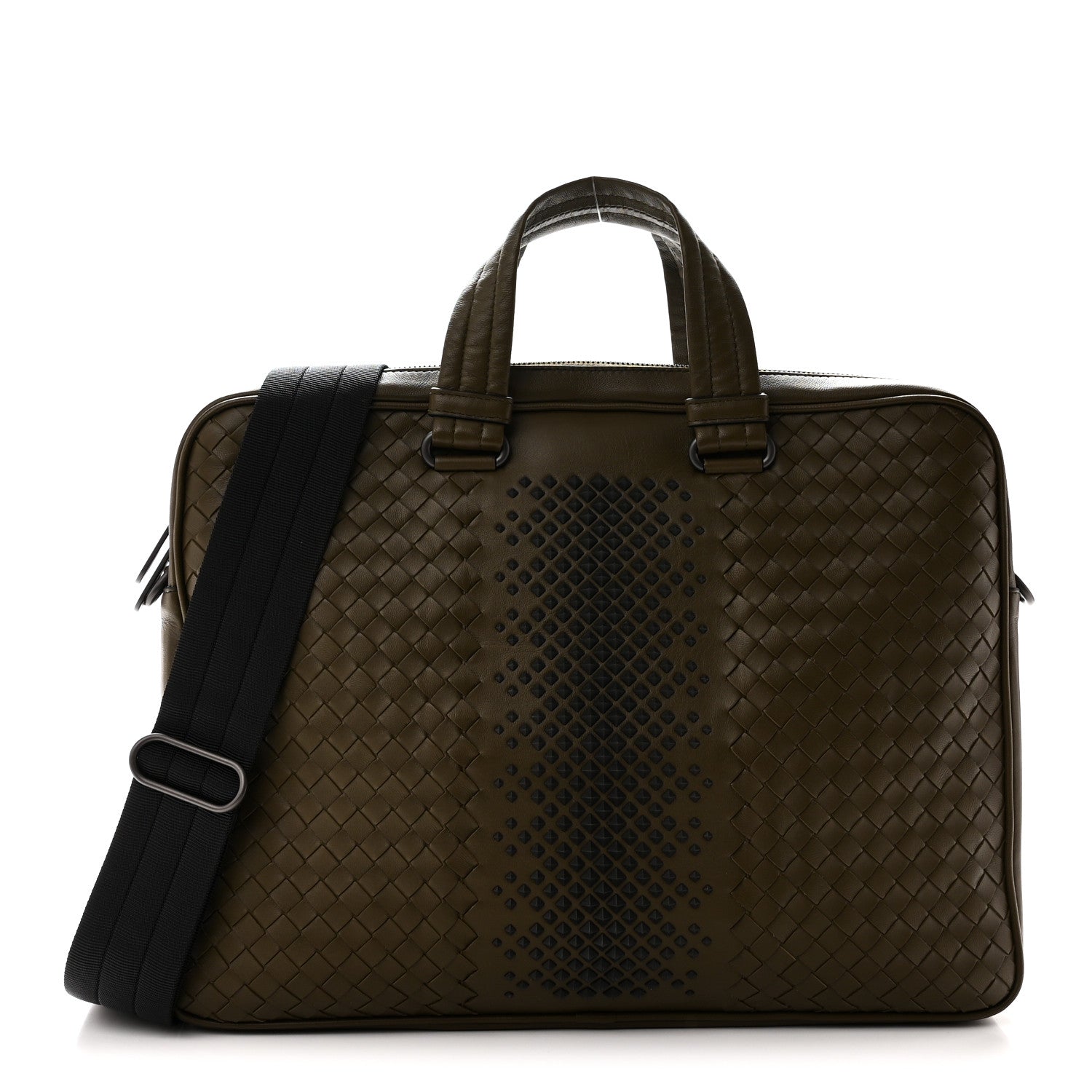 Bottega Veneta Nappa Intrecciato Medium Briefcase Khaki
