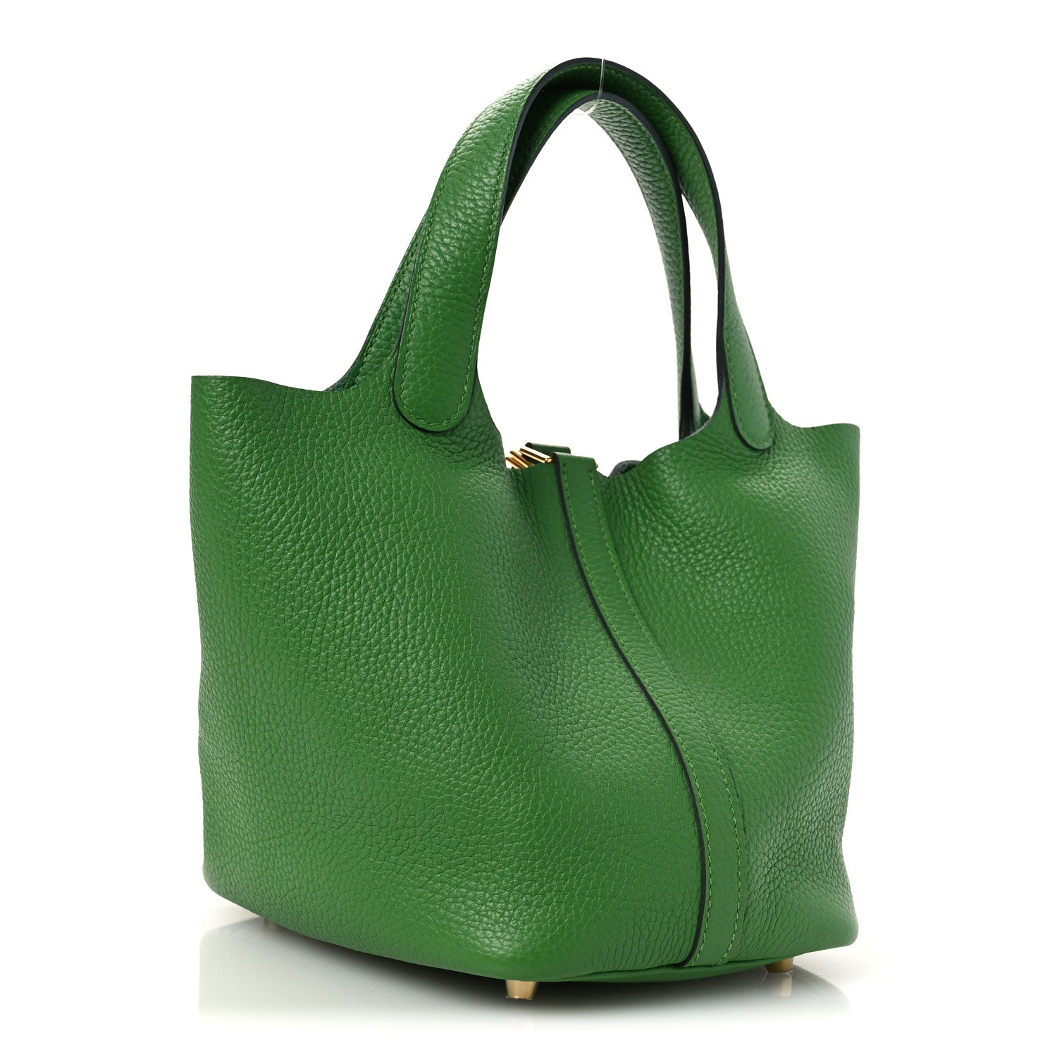 Hermès Taurillon Clemence Picotin Lock 18 PM Vert Yucca