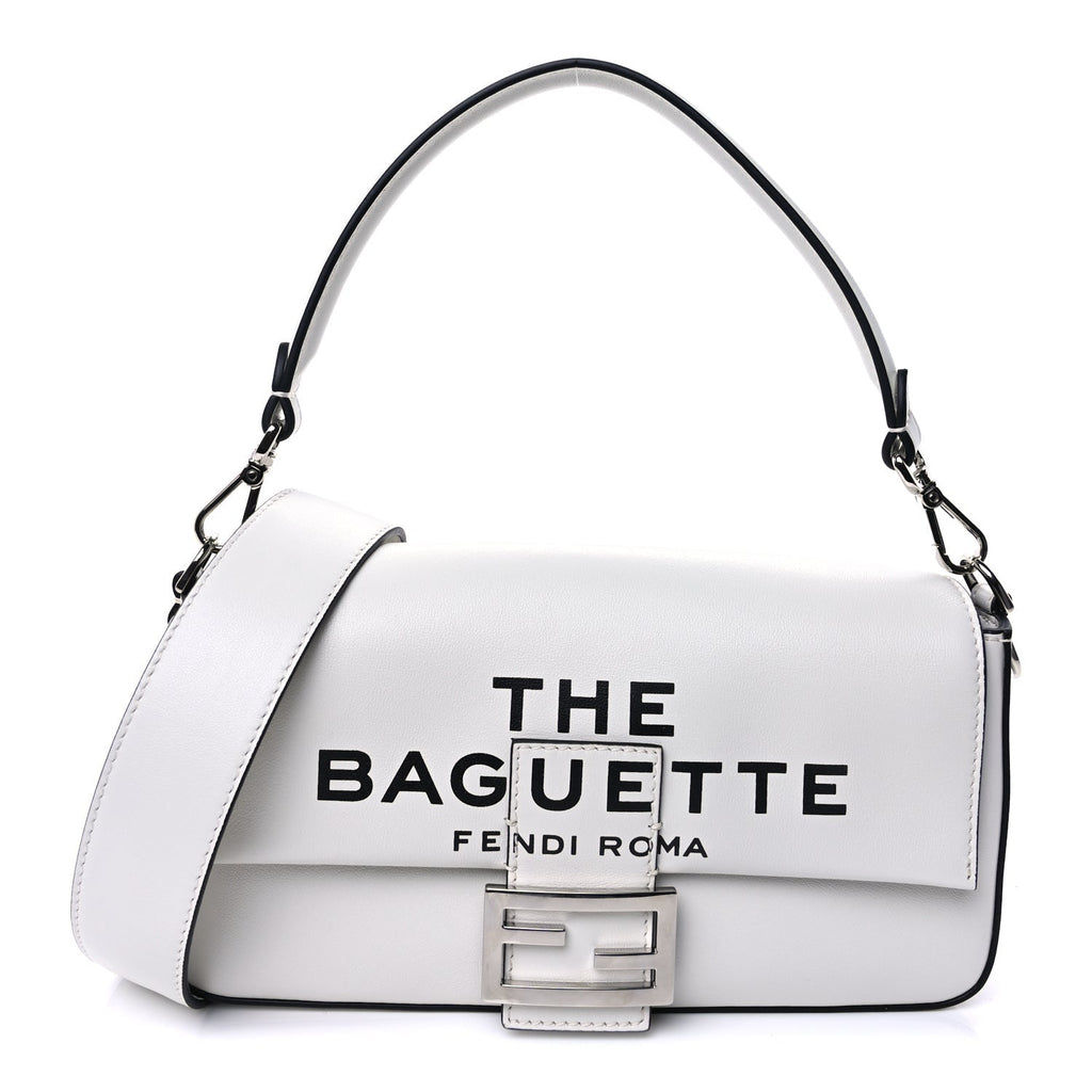Fendi X MARC JACOBS Nappa Logo Medium Baguette White