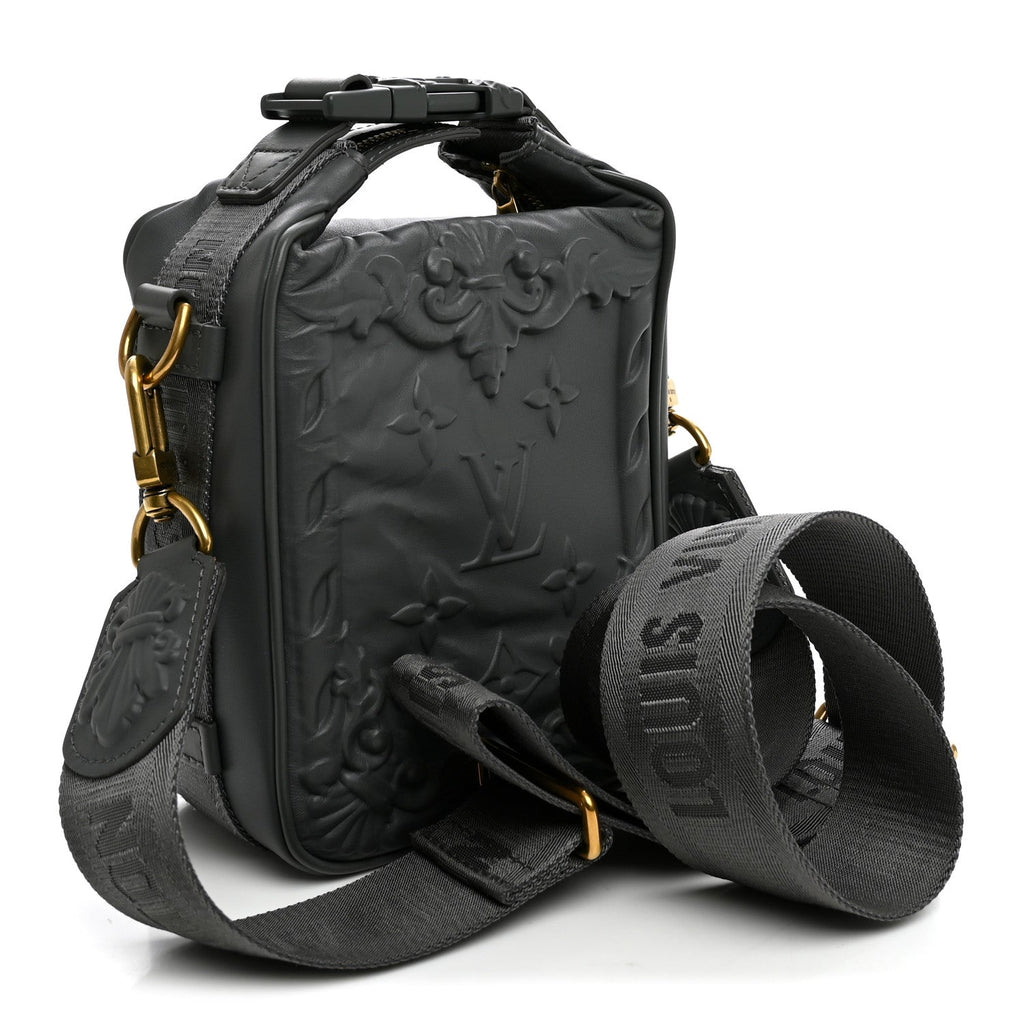 Louis Vuitton Calfskin Monogram Embossed Cruiser Messenger Dark Shadow Gray