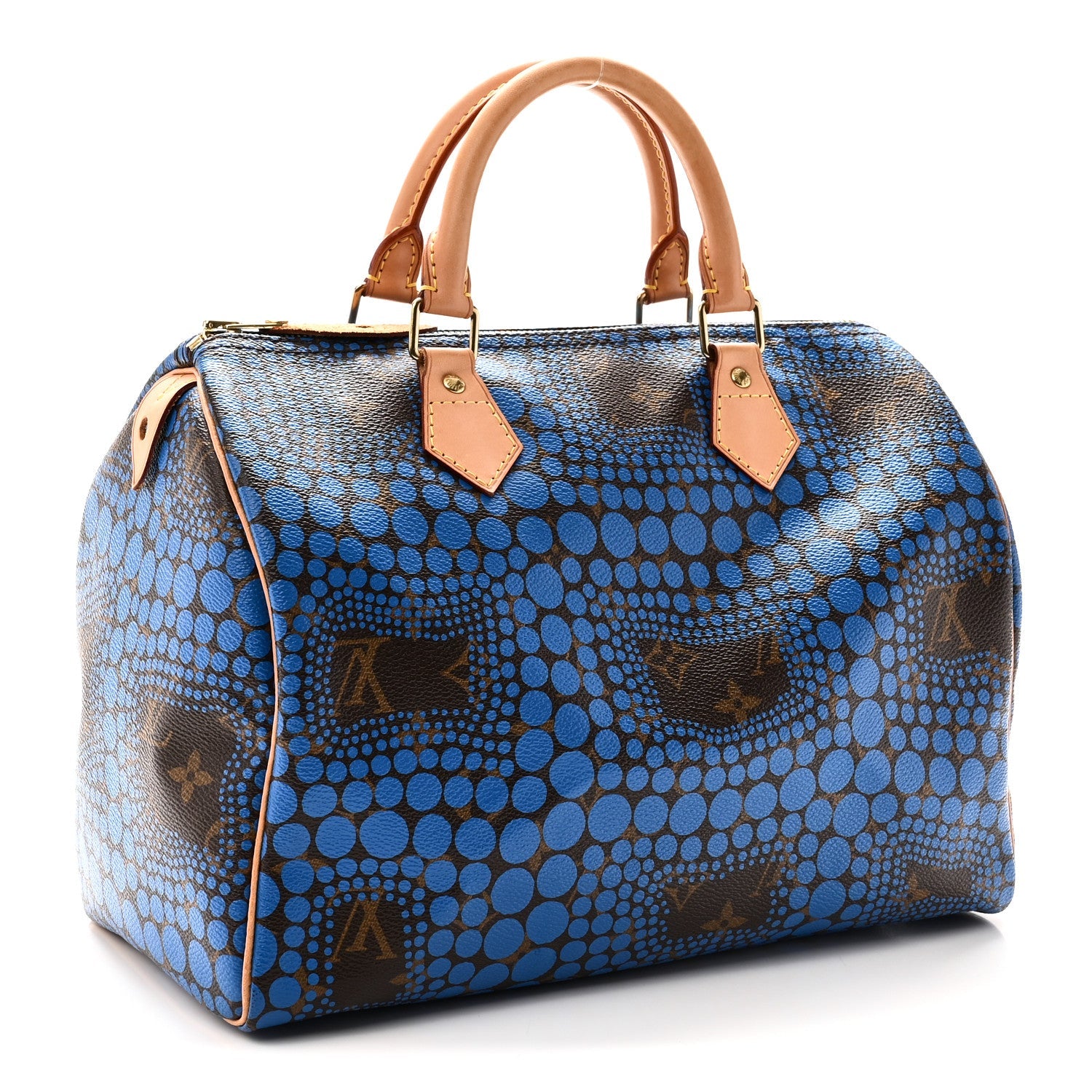 Louis Vuitton Monogram Kusama Town Speedy 30 Blue